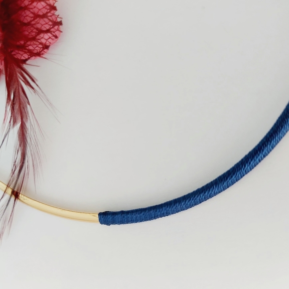 Collar Necklace with a pendant and silk thread - Picture 3 of 5